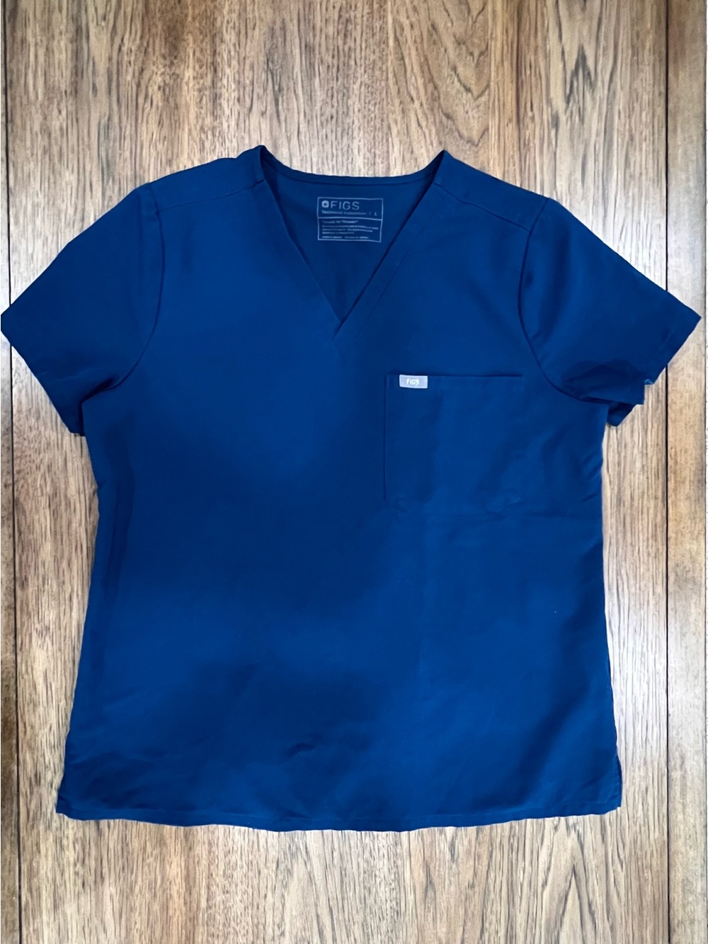 FIGS Navy Short-Sleeve V-Neck Scrub Top